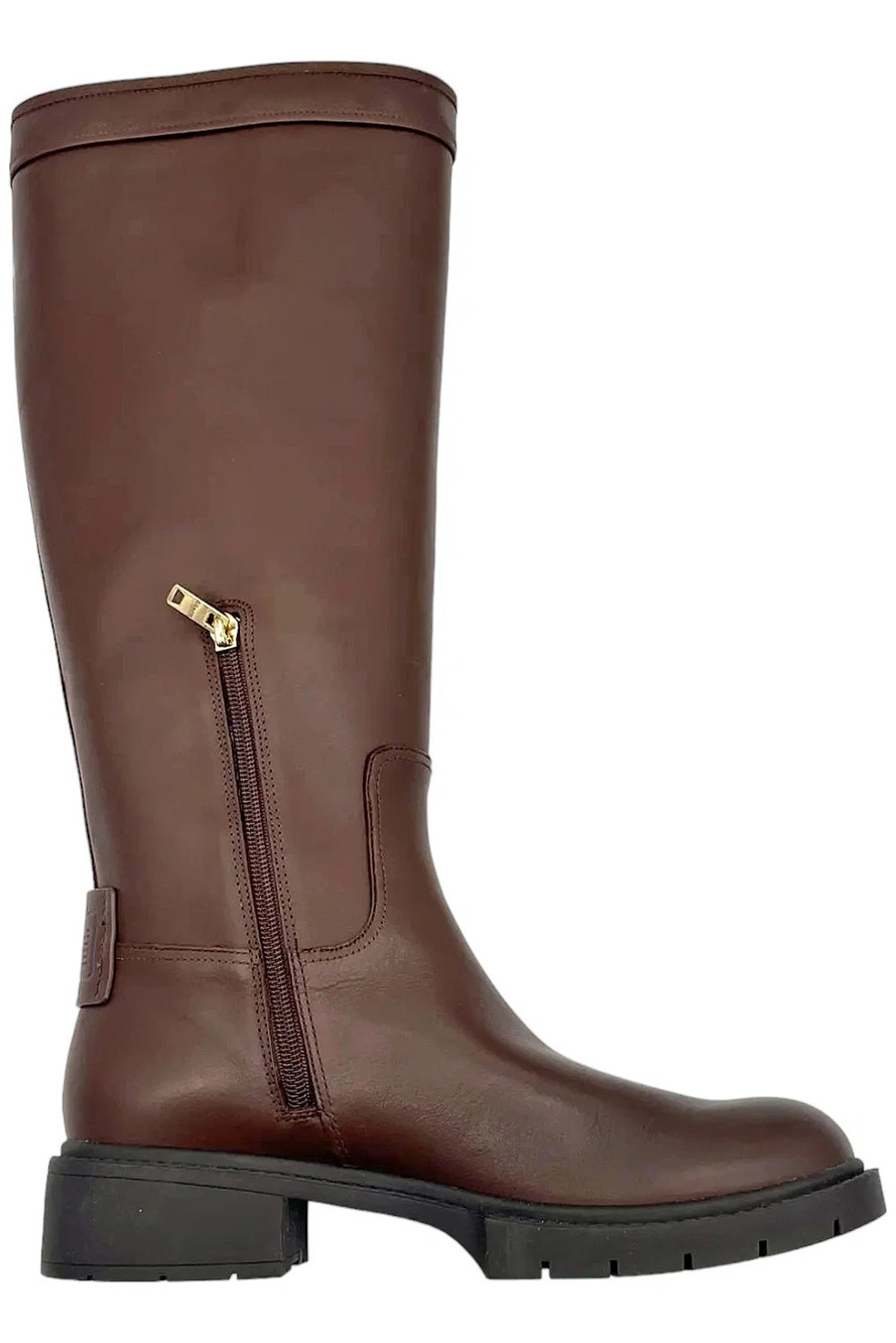 Coach Women's Julietta Sculpted C Lug Sole Tall Riding Boots Walnut - Medium
